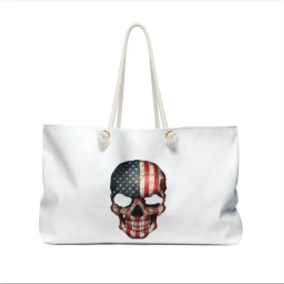 Tote | skull | patriot | bag | travel | vacation - Picture 2 of 4